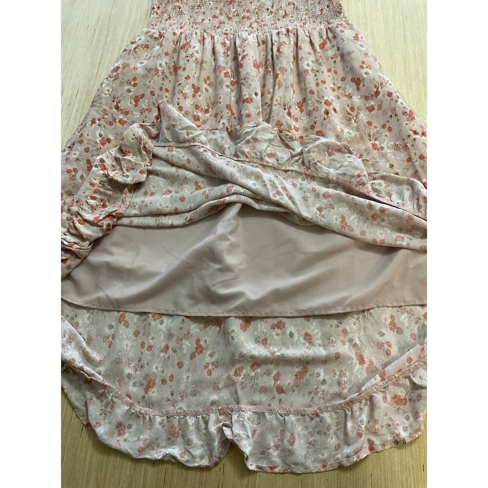 Forever 21 Smocked Spaghetti Straps Floral Pink Orange Plus Size 2X Sun Dress - Picture 7 of 9